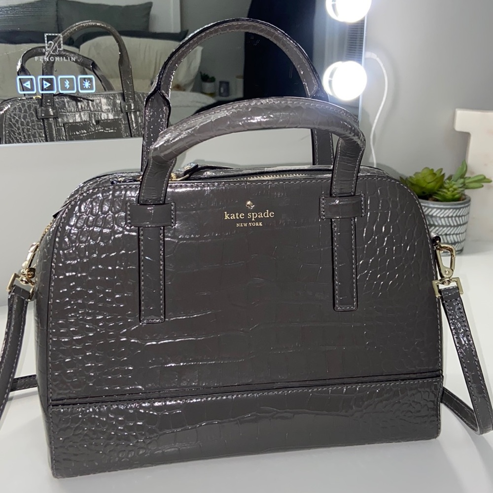 Kate Spade Grey Croc Leather Bag